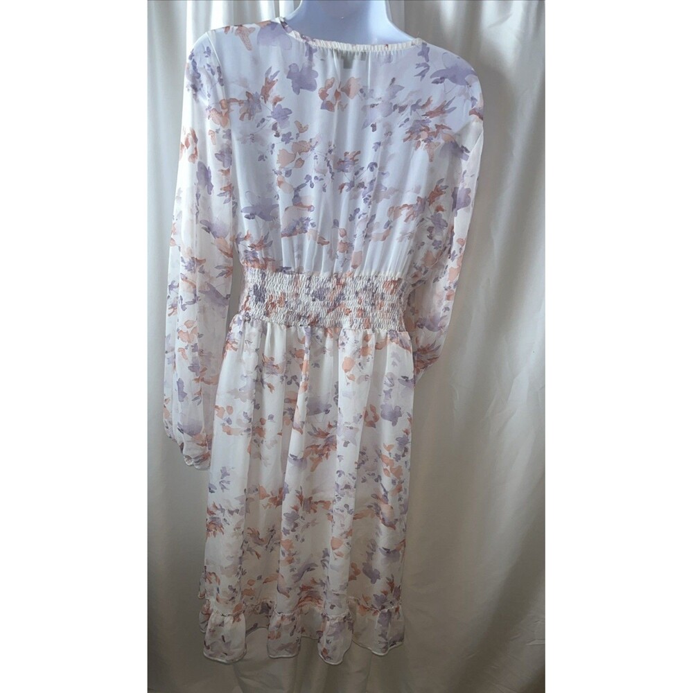Area Stars Women’s Sateen Floral Dress Size M Chiffon Boho Feminine Coquette - Picture 7 of 10